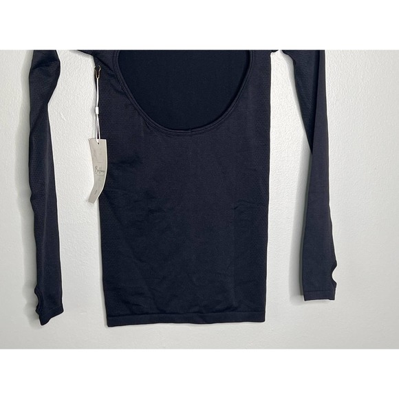 Buffbunny Synergy Long Sleeve Cutout Back Seamless Workout Top Black Size XS - Picture 12 of 13